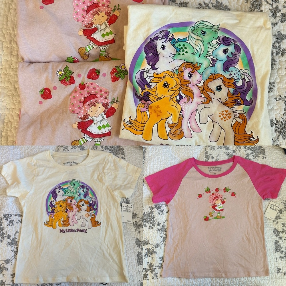 3 Piece BESTIE Bundle My Little Pony and Strawberry Shortcake T-Shirts NWT